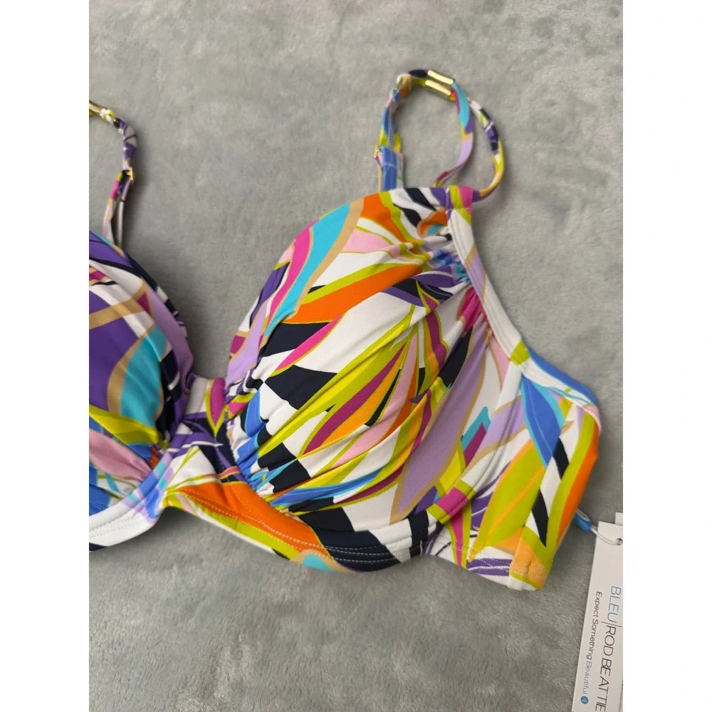 NWT Bleu by Rod Beattie Women's Over-the-Shoulder Molded-Cup Bikini Top 38D $89